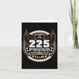 225 Pound Bench Press Klubb för Powerlifter Weight Kort