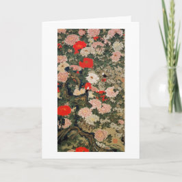 22. 牡丹小禽図, 若冲pioner & lilla fåglar, Jakuchū Kort