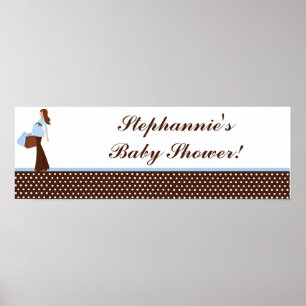 22,5-tums Banner Blue Mod Mamma Polka med Personli Poster