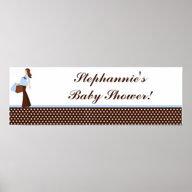 22,5-tums Banner Blue Mod Mamma Polka med Personli Poster (Framsidan)