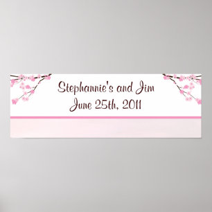 22,5-tums Personlig Banner Rosa Cherry-Blommar Poster