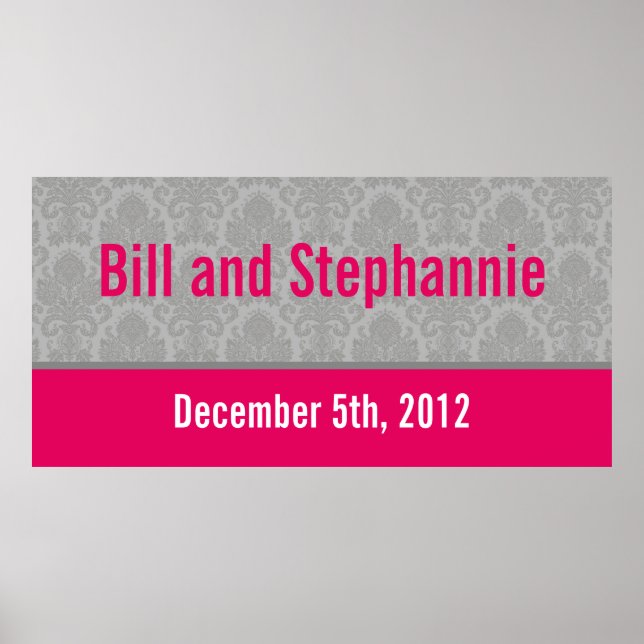 22,5-tums x7,5-tums Personlig Banner Modern Grått  Poster (Framsidan)