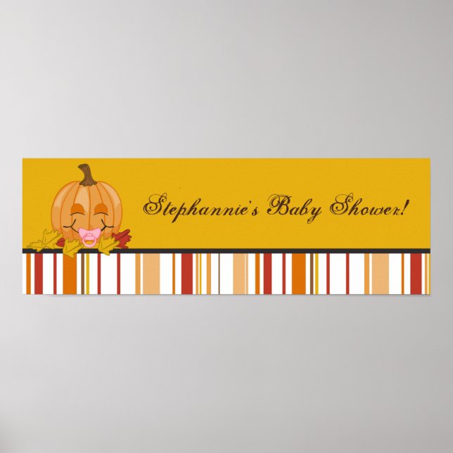 22,5" x7,5" Personlig Banner Höstfällning Pumpkin Poster (Framsidan)