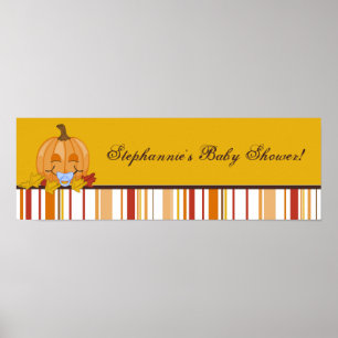 22,5" x7,5" Personlig Banner Höstfällning Pumpkin Poster