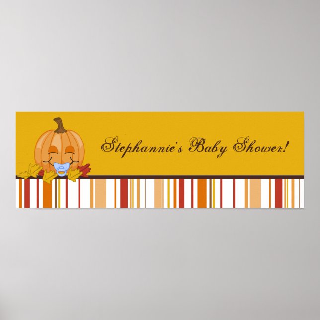22,5" x7,5" Personlig Banner Höstfällning Pumpkin Poster (Framsidan)
