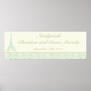 22,5" x 7,5" personifierade banerdamast Paris Poster