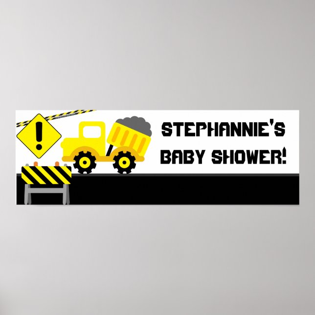 22,5" x 7,5" Personlig Banner Construction Poster (Framsidan)