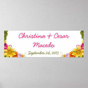 22,5" x 7,5" Personlig Banner Hawaiian Exotic Flo Poster