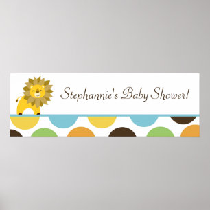 22,5" x 7,5" Personlig Banner Jungle Kung Lejon Poster