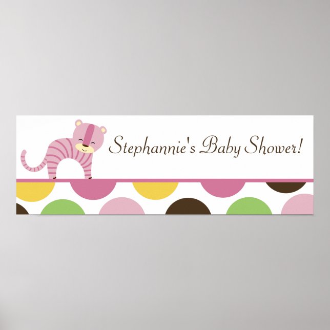 22,5" x 7,5" Personlig Banner Jungle Queen Tiger Poster (Framsidan)