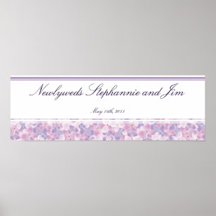 22,5" x 7,5" Personlig Banner Lila Hydrangea Poster