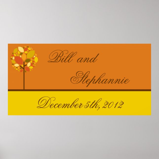 22,5" x 7,5" Personlig Banner Modern Höst Träd Poster (Framsidan)