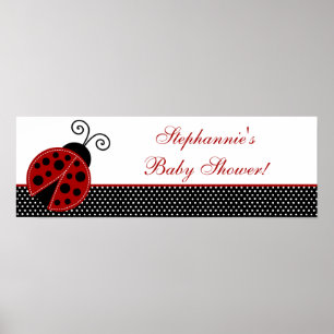 22,5" x 7,5" Personlig Banner Red Ladybug Poster