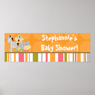 22,5" x 7,5" Personlig Banner Tropical Slå Girl Poster