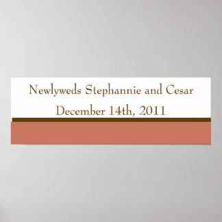 22,5" x 7,5" Personlig Rosa/Brown Mason Burk Poster