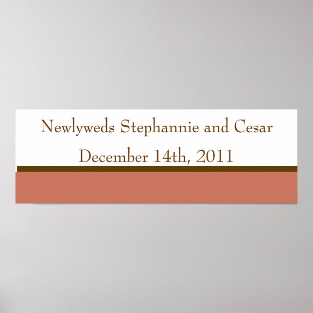 22,5" x 7,5" Personlig Rosa/Brown Mason Burk Poster (Framsidan)