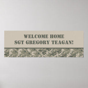 22,5 x 7,5-tums Personlig Banner ARMY ACU-kamera Poster