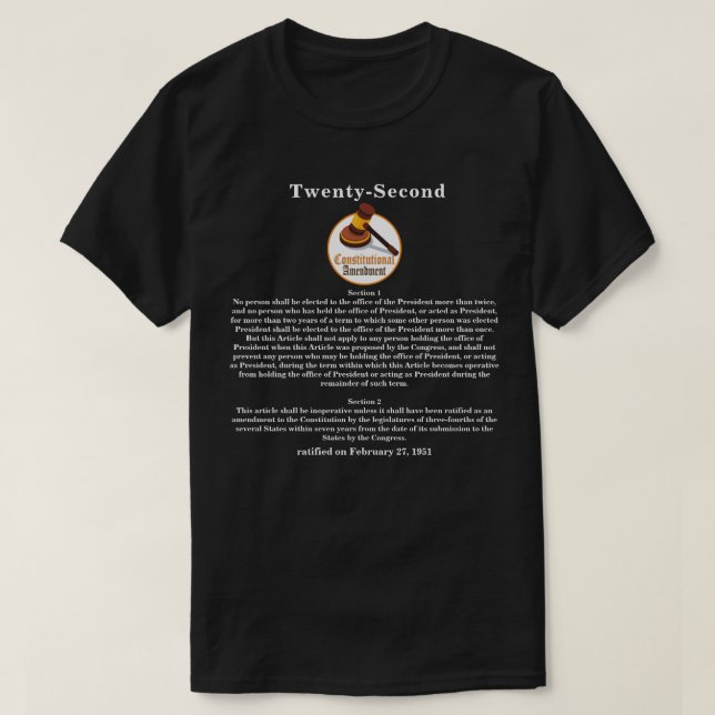 22:a (22:a) Författningsändring T Shirt (Design framsida)