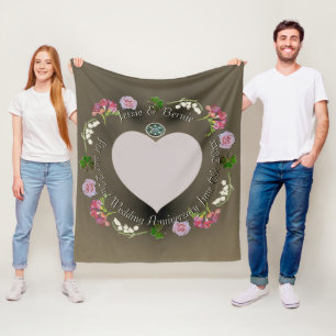 22:a Bröllop-årsdagen Blommigt med Spinel Ull Fleecefilt