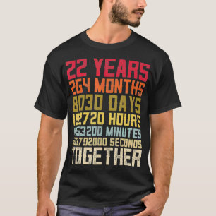 22:a Bröllop-årsdagen för torkat Par Mat T Shirt