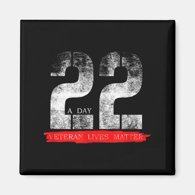 22 A Day Veteran Lives Suicide Awareness  Magnet (Framsidan)