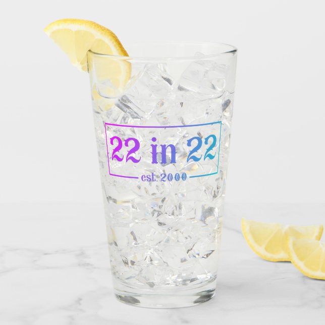 22:a födelsedag 22:22:e övertoningen 2000 glaskopp (Framsida Ice)