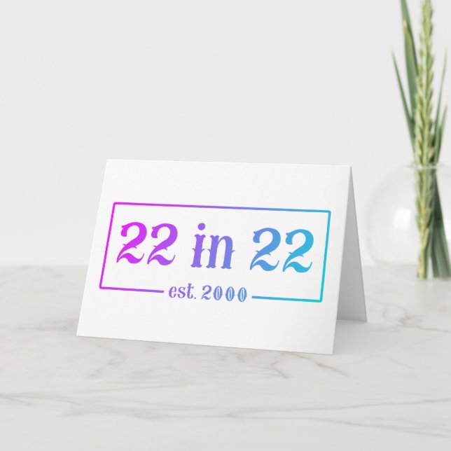22:a födelsedag 22:22:e övertoningen 2000 kort (Framsida)