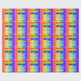 22:a födelsedag: färgfull, Roligt Rainbow Mönster  Presentpapper