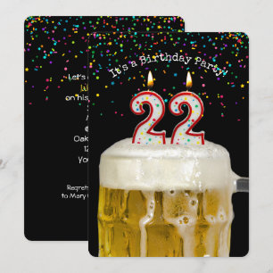 22:a födelsedag i Party Inbjudningar