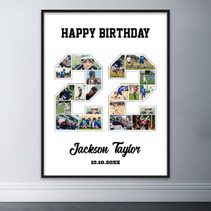 22:a födelsedag, nummer 22 Fotokollage Poster