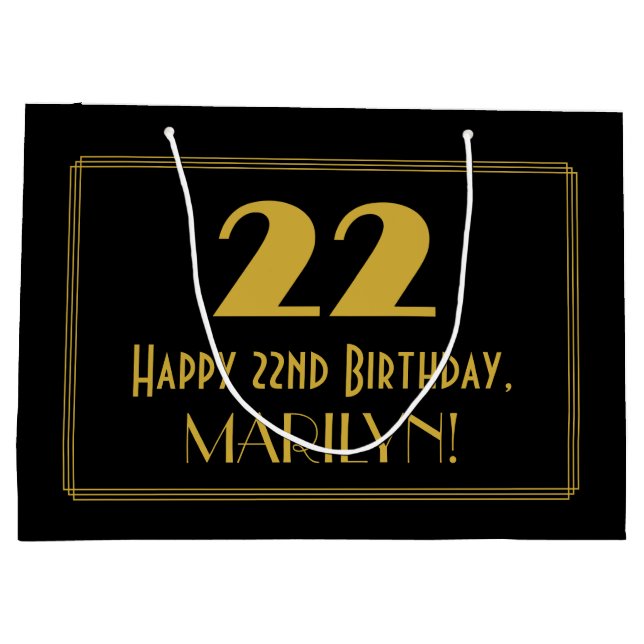 22:a födelsedagen - Art Deco Inspired Titta "22" o (Baksidan)