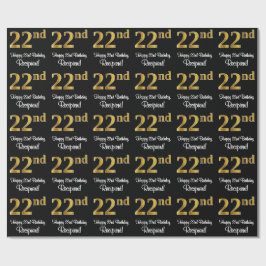 22:a födelsedagen: Elegant Luxurious Faux Guld Tit Presentpapper