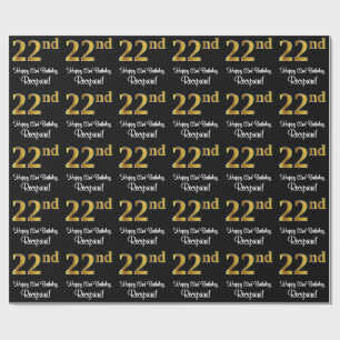 22:a födelsedagen: Elegant Luxurious Faux Guld Tit Presentpapper