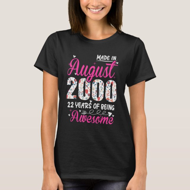 22:a födelsedagen Fantastisk sedan augusti 2000 Bl T Shirt (Framsida)