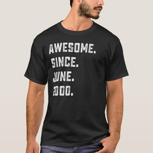 22:a födelsedagen Fantastisk sedan juni 2000 22 år T Shirt (Framsida)