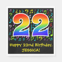 22:a födelsedagen - Färgstarka musiksymboler, regn