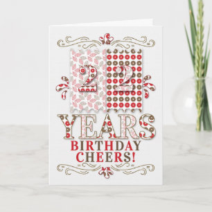 22:a födelsedagen i Sage Grönt och Red Botanical Kort