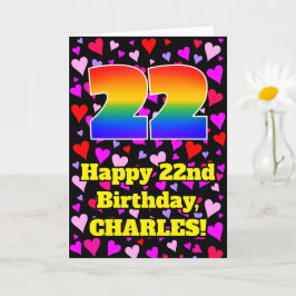 22:a födelsedagen: Loving Hearts Mönster, Regnbåge Kort