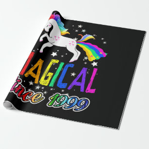 22:a födelsedagen Magic Farting Unicorn Rainbow 19 Presentpapper