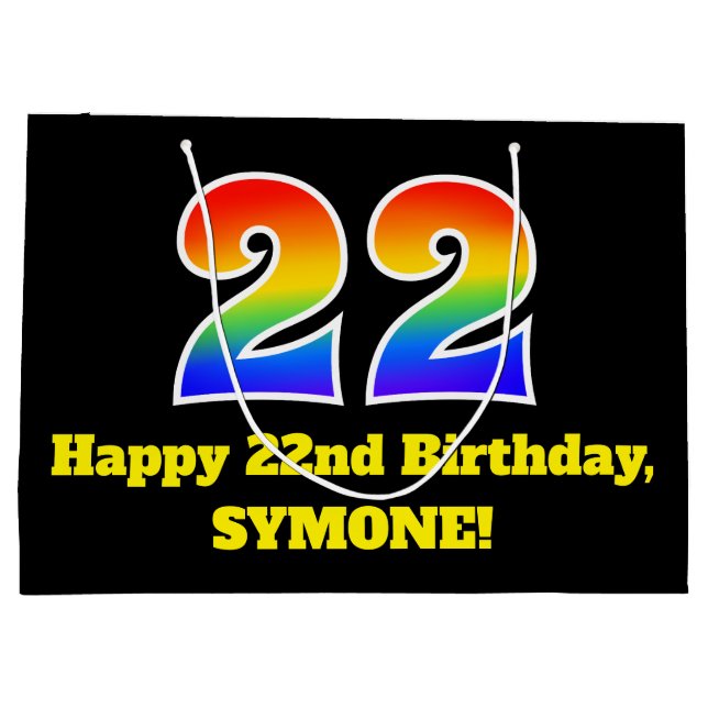 22:a födelsedagen ~ Roligt, färgstark, vibrant, re (Baksidan)