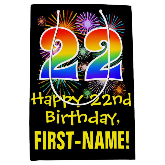 22:a födelsedagen: Roligt Fireworks Mönster + Rain (Framsidan)