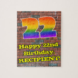 22:a födelsedagen: Roligt Graffiti-Inspired Rainb Pussel