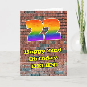 22:a födelsedagen: Roligt Graffiti-Inspired Rainbo Kort