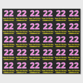 22:a födelsedagen: Rosa Rand och Hearts "22" + Nam Presentpapper