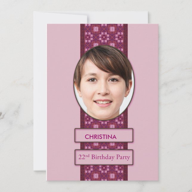 22:a Födelsedagsfest inbjudan Bild och Namn (Framsida)