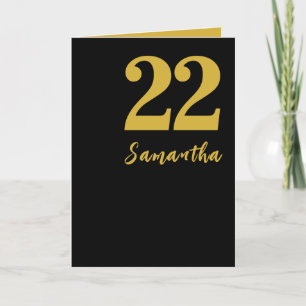 22:a födelsedagskortet, Snyggten Black and Guld Meddelande