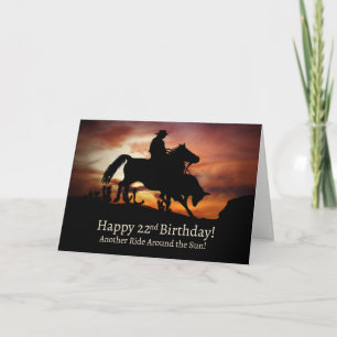 22:a Westerna Cowboyen Grattis på födelsedagen Lan Kort