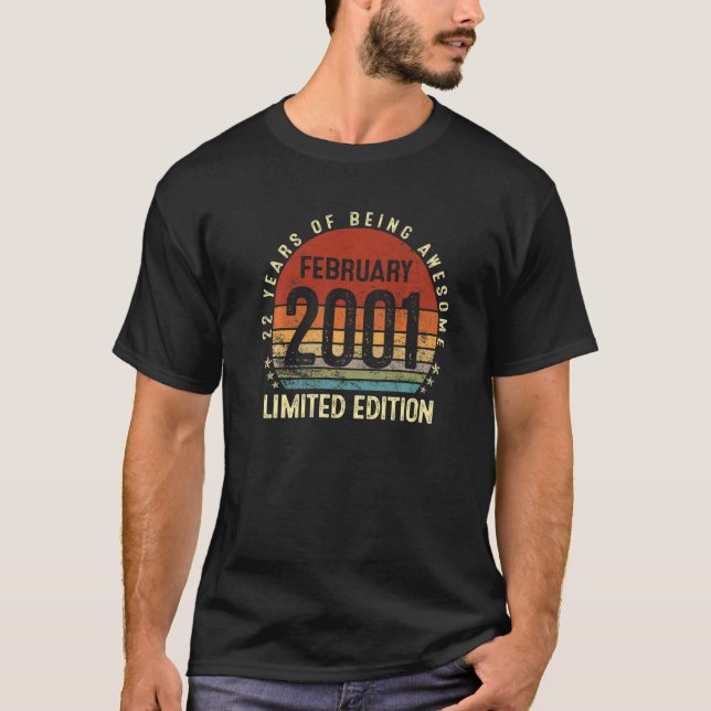 22 Ålderfebruari 2001 22:a födelsedagen 1 T Shirt (Framsida)