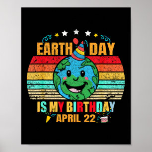 22 april Lycklig Jorden Day Det är min födelsedag Poster