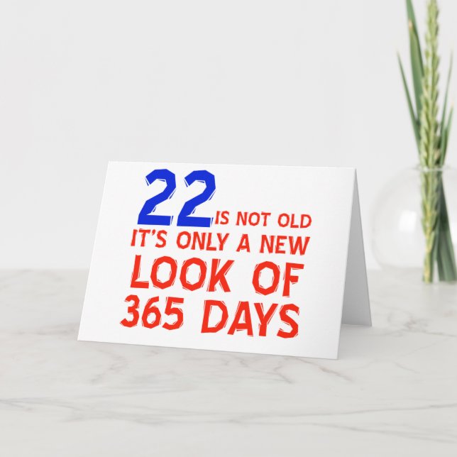 22 år gamla födelsedagskalender kort (Framsida)